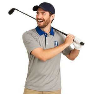 USAG Golf Polo Shirt Mens Medium‎ Gray Blue Short Sleeve Golfing